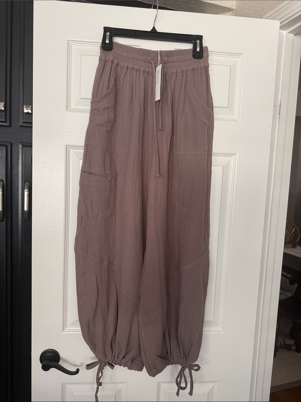 Day dream drift pants Relaxed Drawstring Cargo Pants - Mauve Taupe